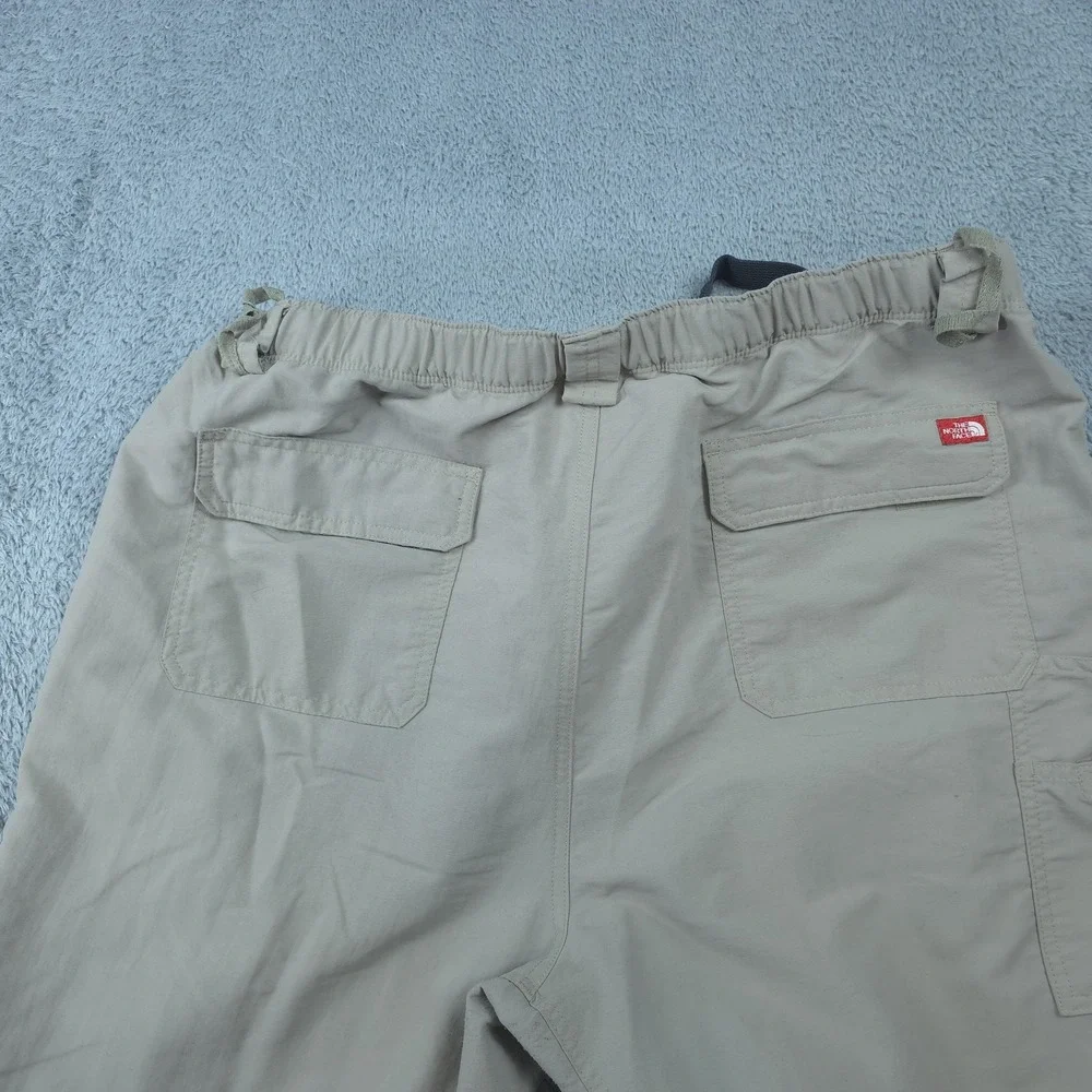 The North Face Convertible Pants Mens XL Short Beige Hiking Nylon Zip Off